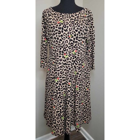 Betsey Johnson  - NWOT - Torrid Animal Print & Roses Fit and Flare Dress - Picture 1 of 4